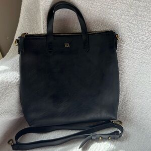Madewell small transport tote in black leather